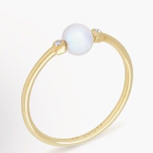 Kendra Scott Cathleen 14k Yellow Gold Band Ring Freshwater Cultured Pearl